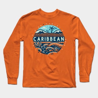 Vintage Caribbean Design Long Sleeve T-Shirt